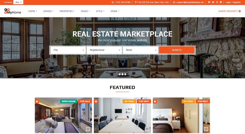 Classement des meilleurs thèmes WordPress pour les sites immobiliers, 10, MyHome