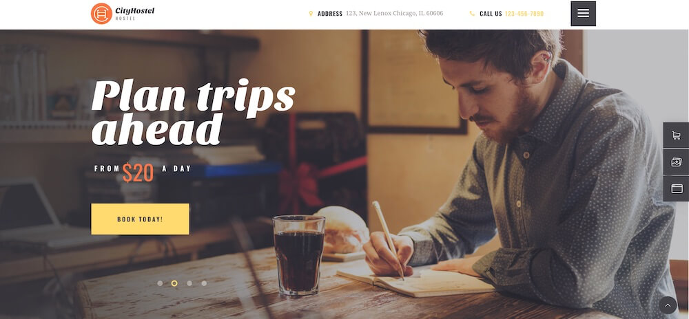 Classement des meilleurs thèmes WordPress pour les hôtels, 14, City Hostel