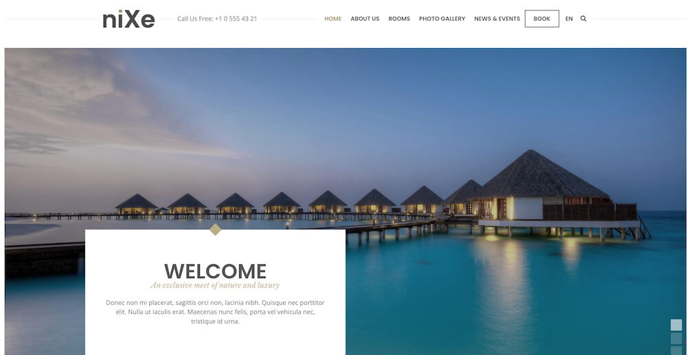 Classement des meilleurs thèmes WordPress pour les hôtels, 16, niXe