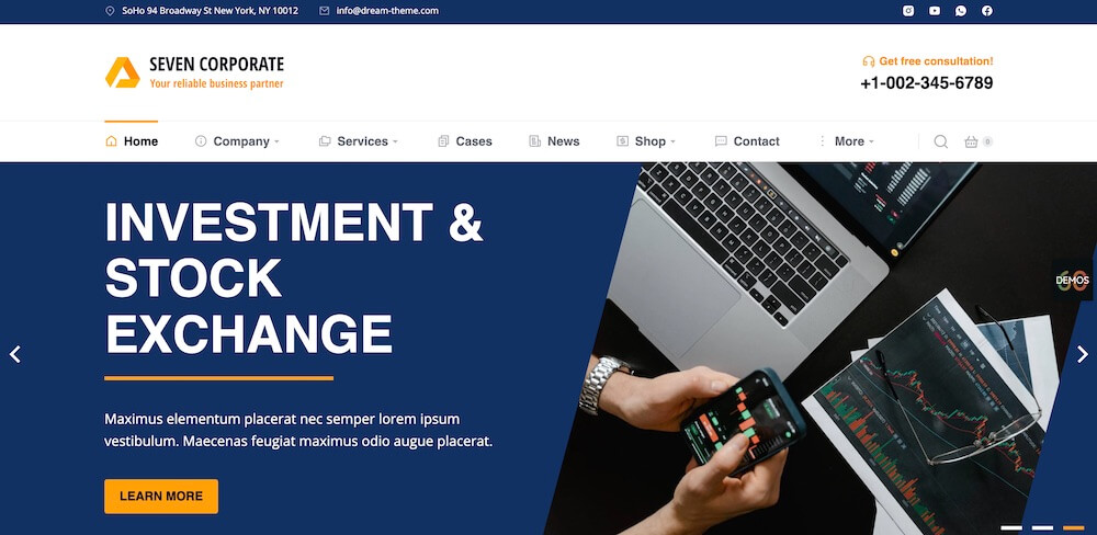 Classement des meilleurs thèmes WordPress pour les sites vitrine, 9, The7